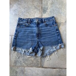 Y2K American Eagle Stretch Cutoff Denim Shorts Size 10 | Distressed 2.75" Inseam
